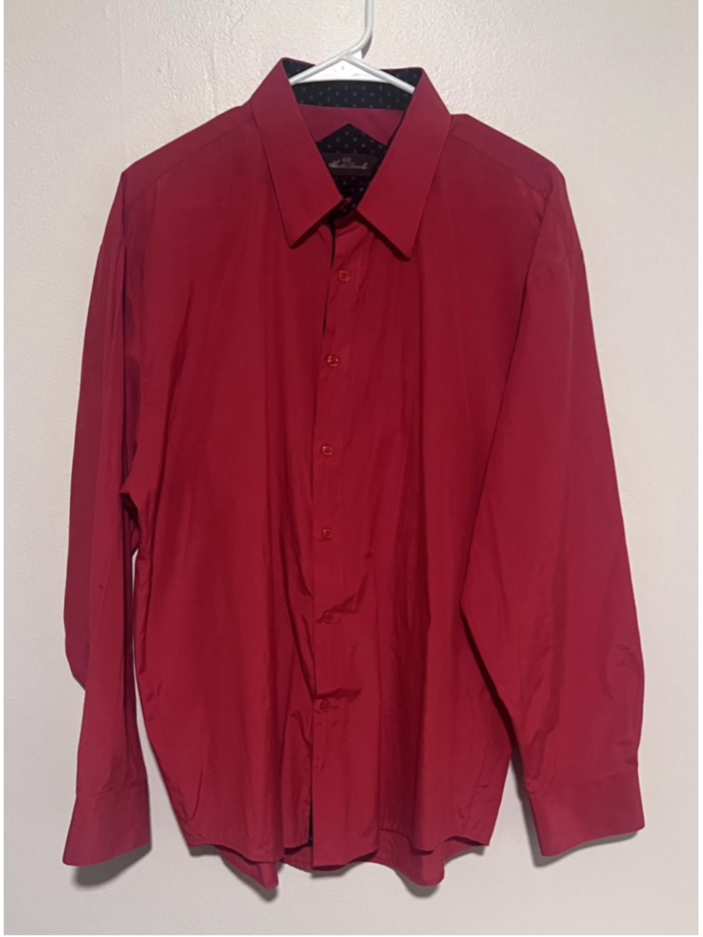 Alberto Danelli Shirt Men’s XL Red Black Long Sleeve Button Down Vintage 90’s